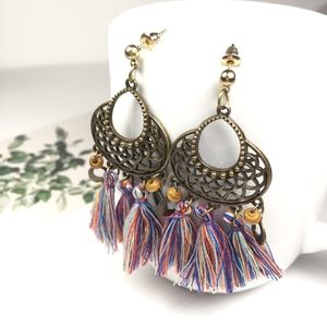 Vintage Boho Multicolored Tassel Earrings